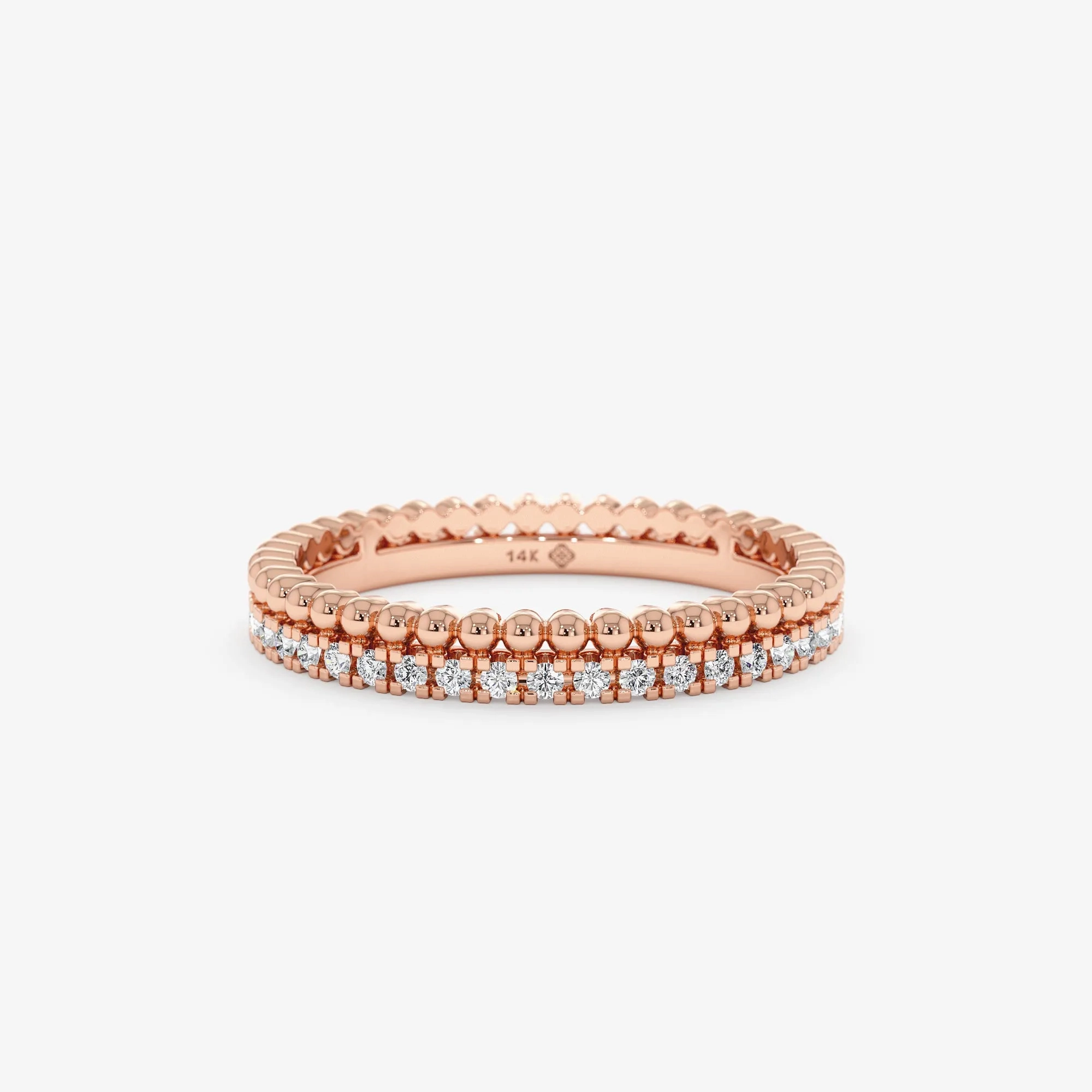Diamond &amp; Bead Full Eternity Ring, Cassie