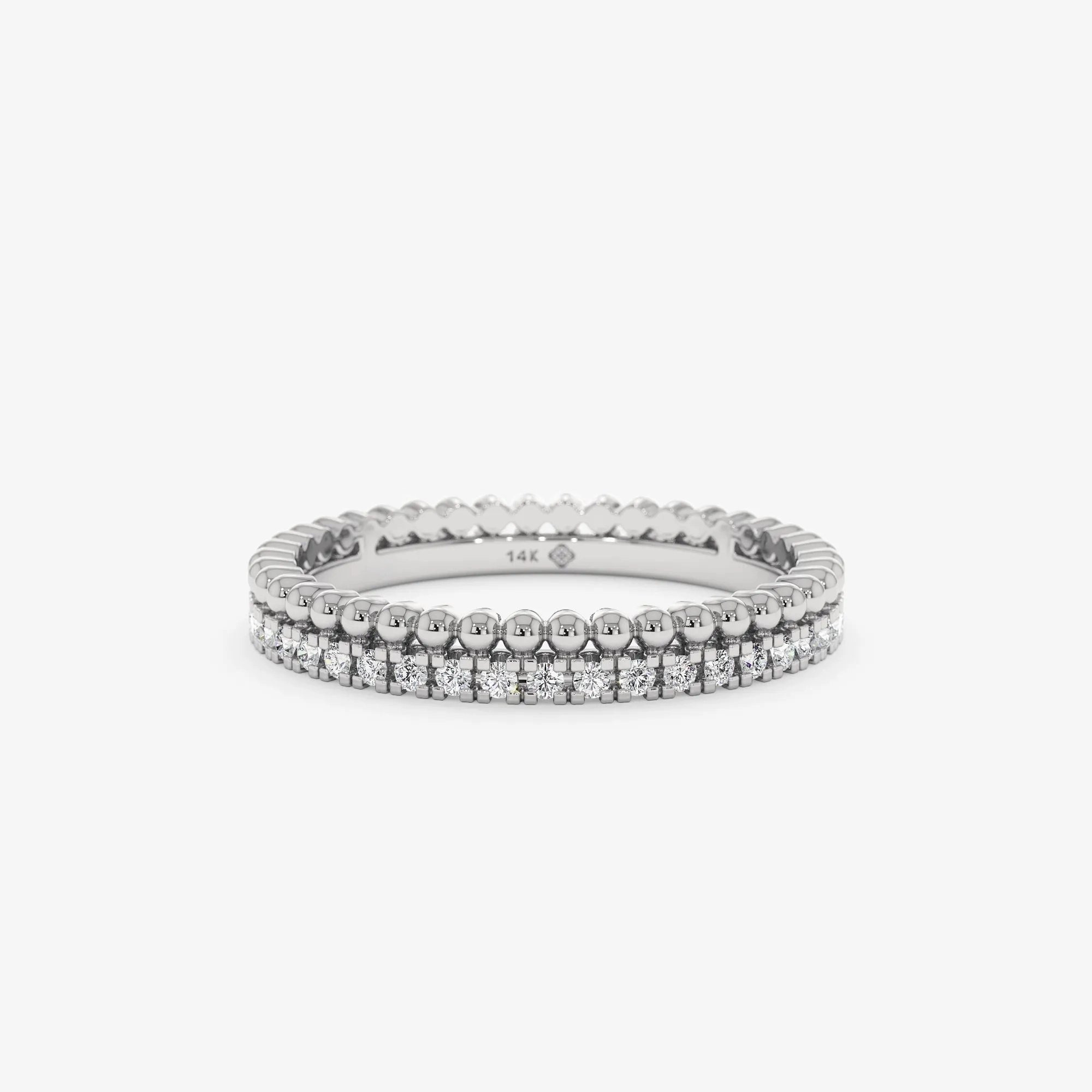 Diamond &amp; Bead Full Eternity Ring, Cassie