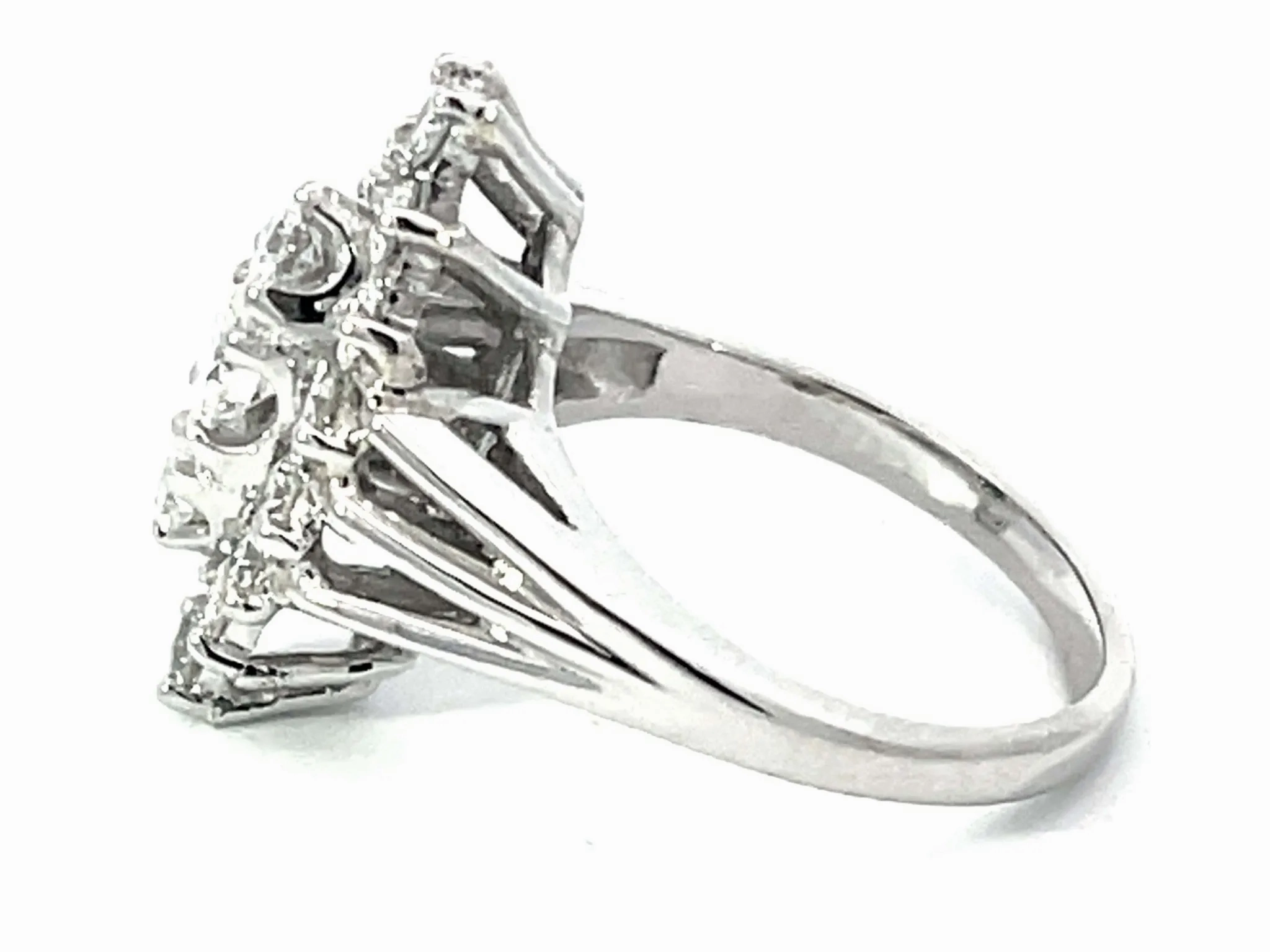 Diamond Cluster Ring in 14k White Gold