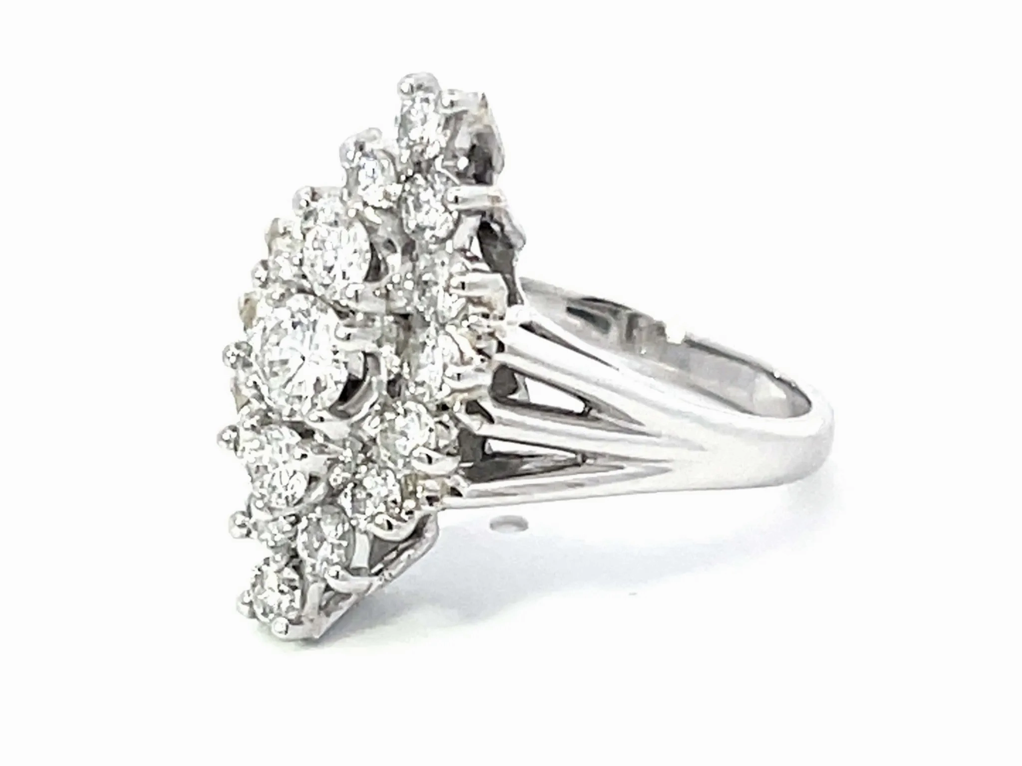 Diamond Cluster Ring in 14k White Gold