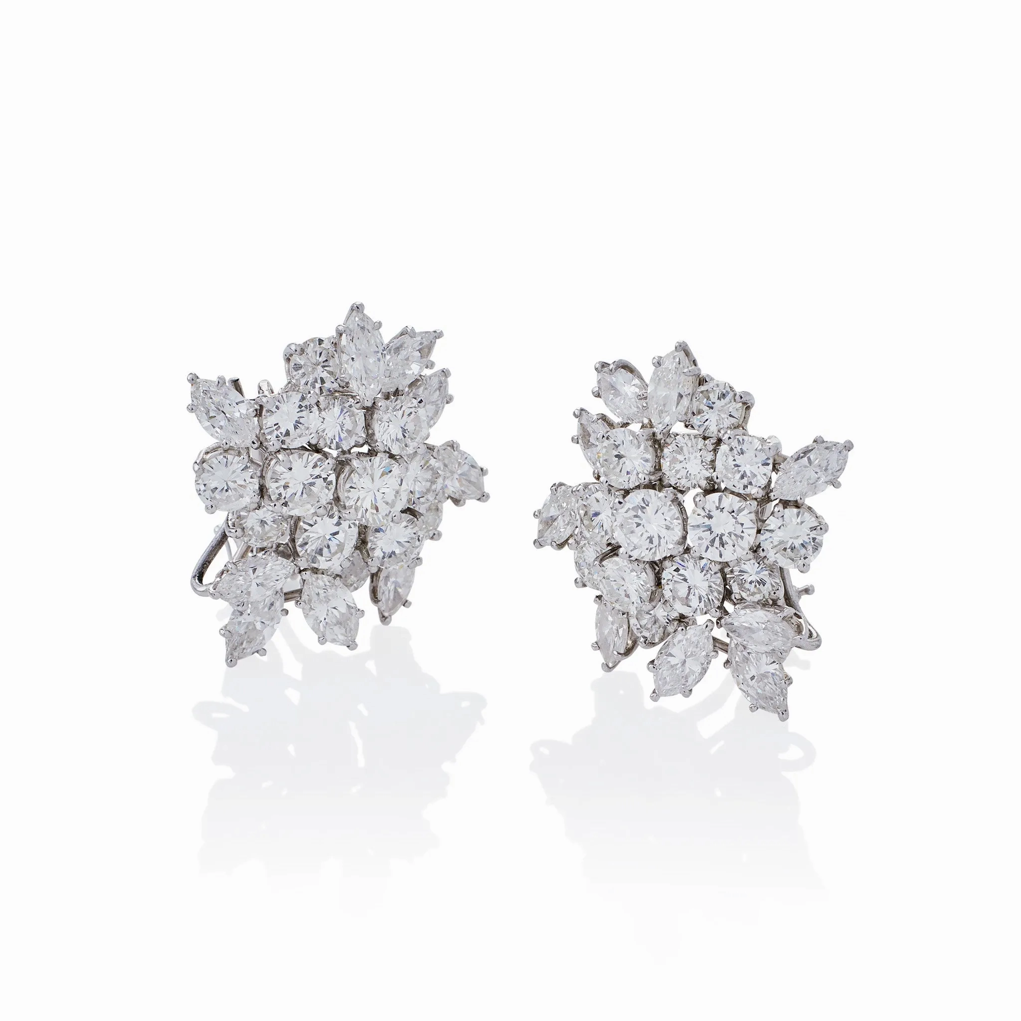 Diamond Day/Night Cluster Pendant Earrings