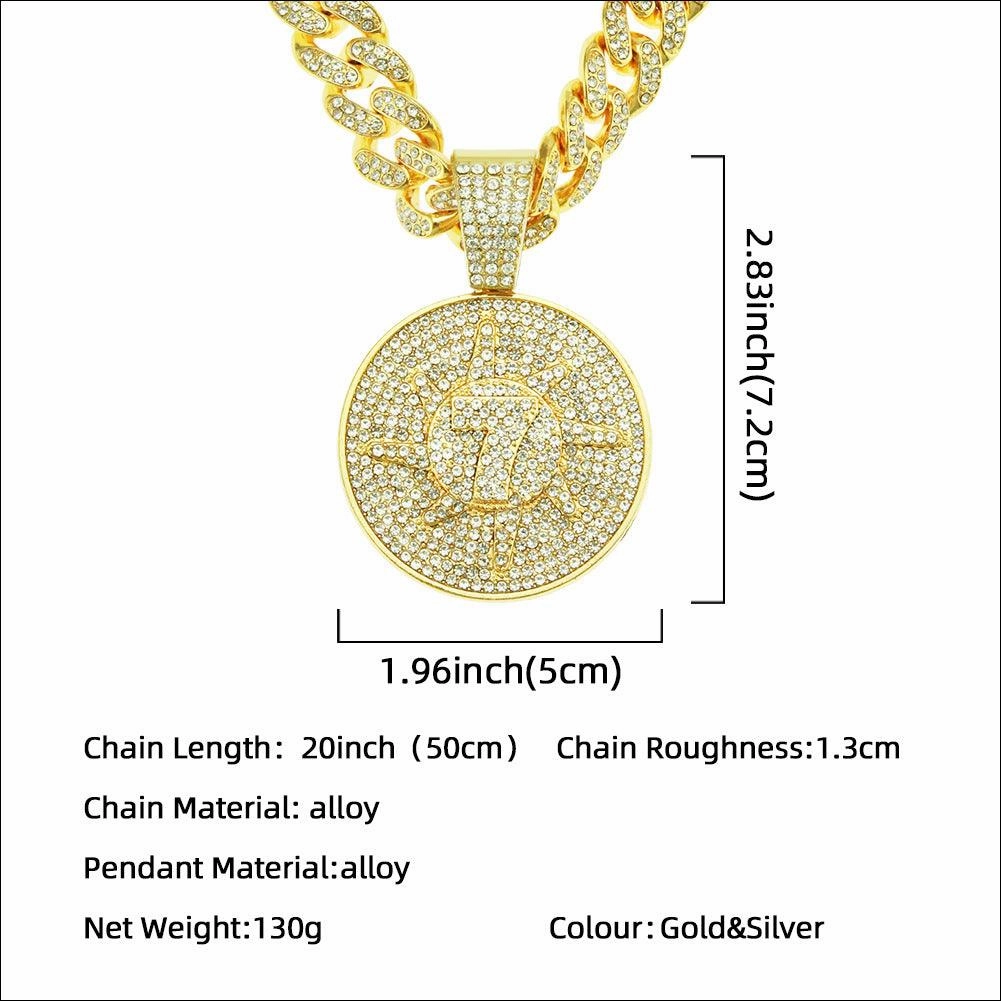 Diamond Digital Round Pendant Necklace