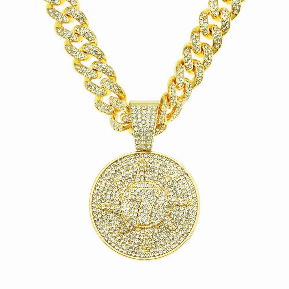 Diamond Digital Round Pendant Necklace
