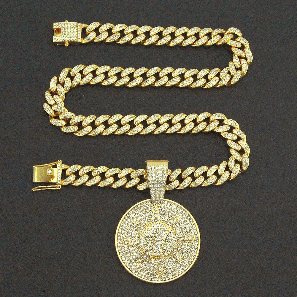 Diamond Digital Round Pendant Necklace