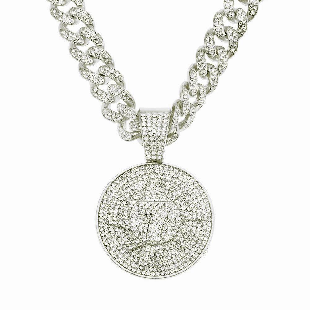 Diamond Digital Round Pendant Necklace