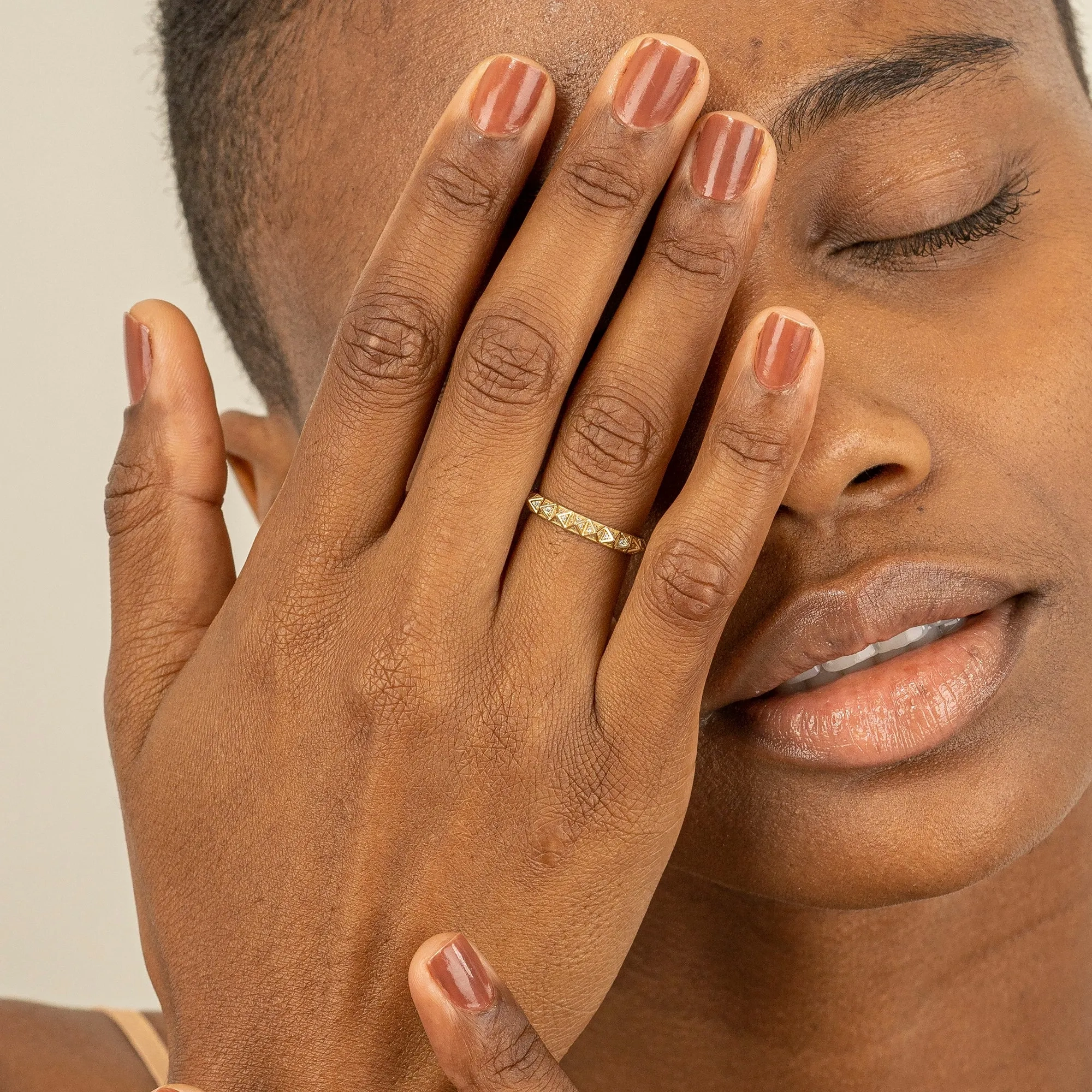 Diamond Pyramid Eternity Ring, Nefertiti
