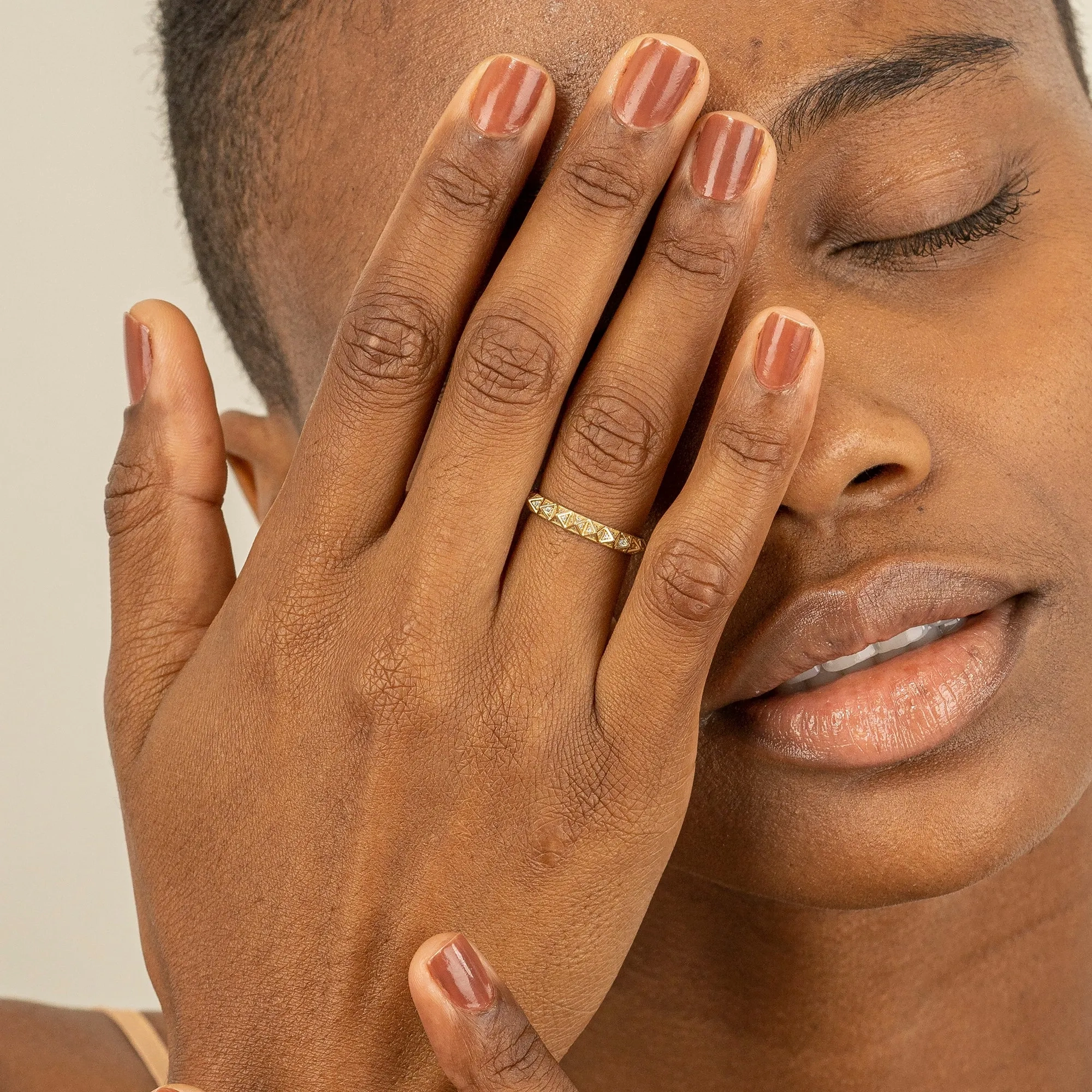 Diamond Pyramid Eternity Ring, Nefertiti