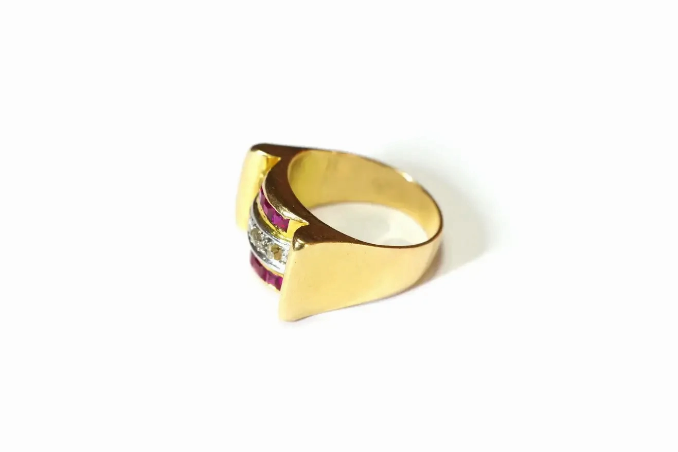 Diamond Ruby Ring 18k Gold