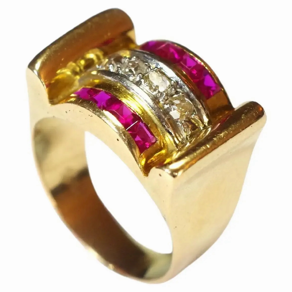 Diamond Ruby Ring 18k Gold
