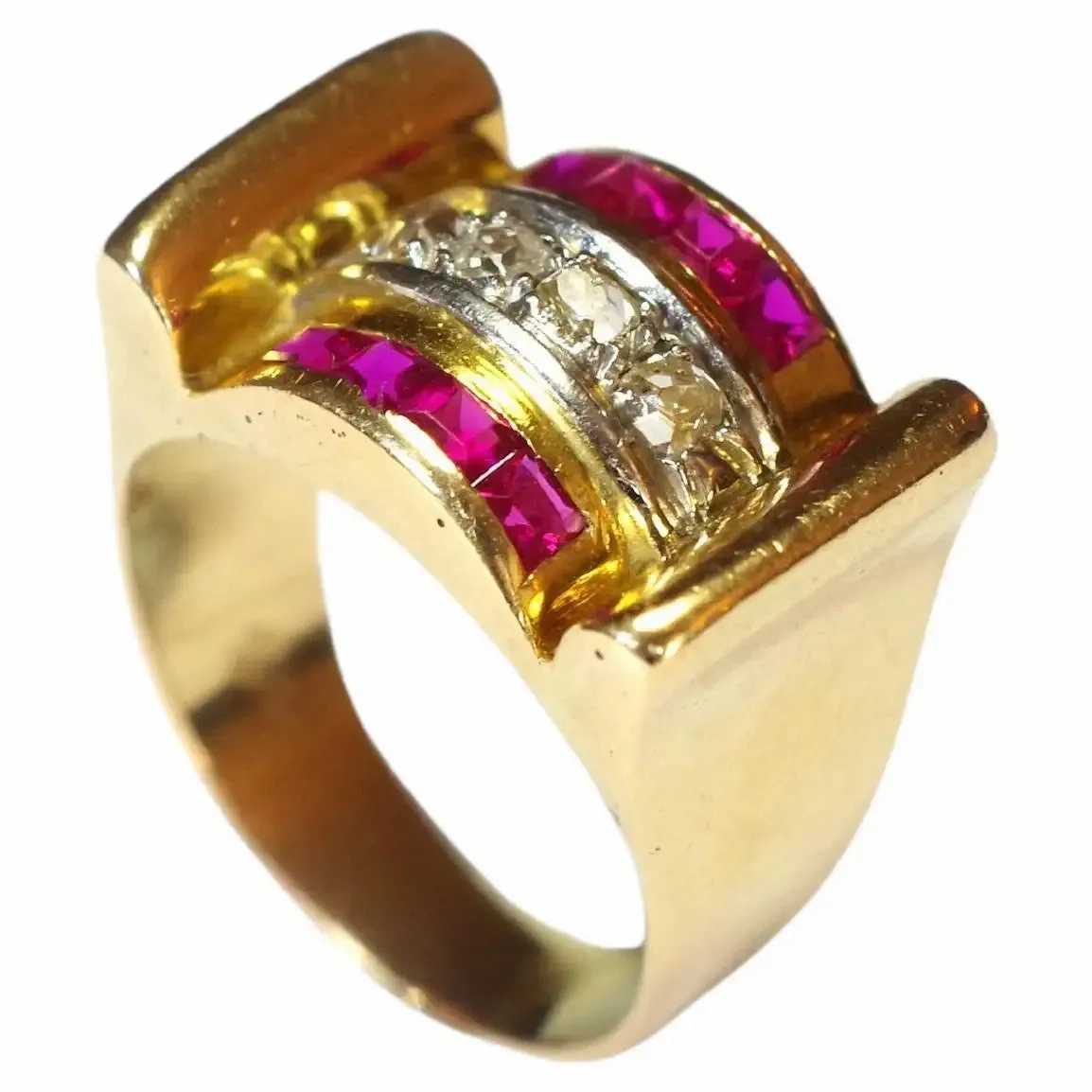 Diamond Ruby Ring 18k Gold