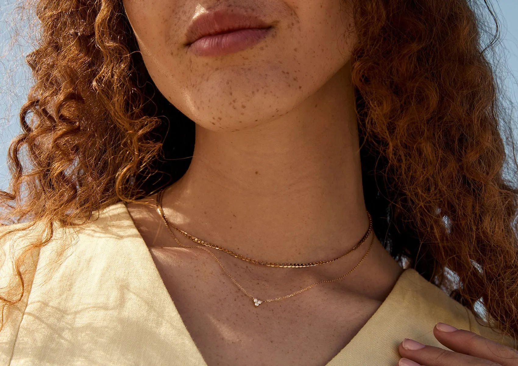 Diamond Trinity 14K Gold Necklace