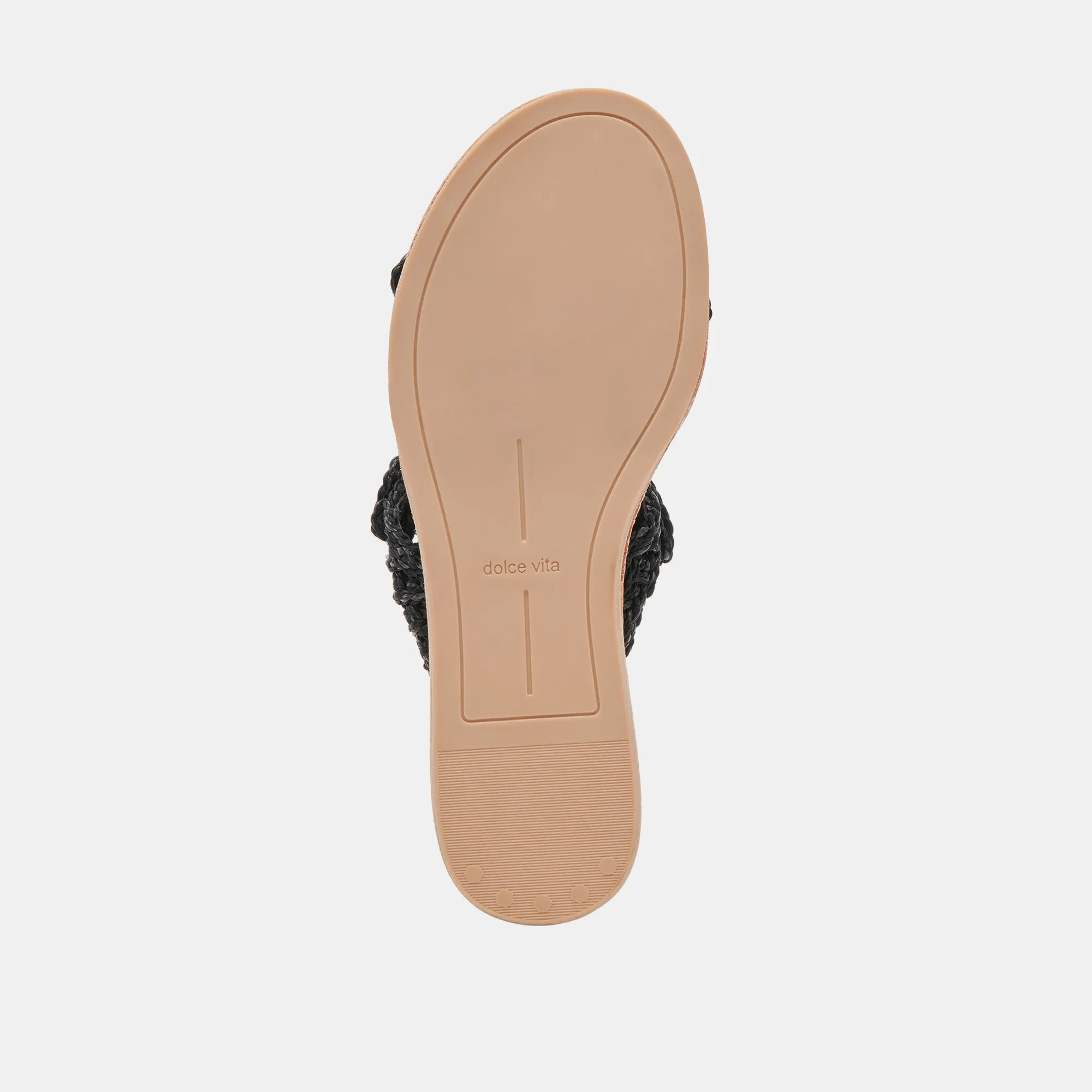 DINAH WEITE SANDALEN ONYX RAFFIA