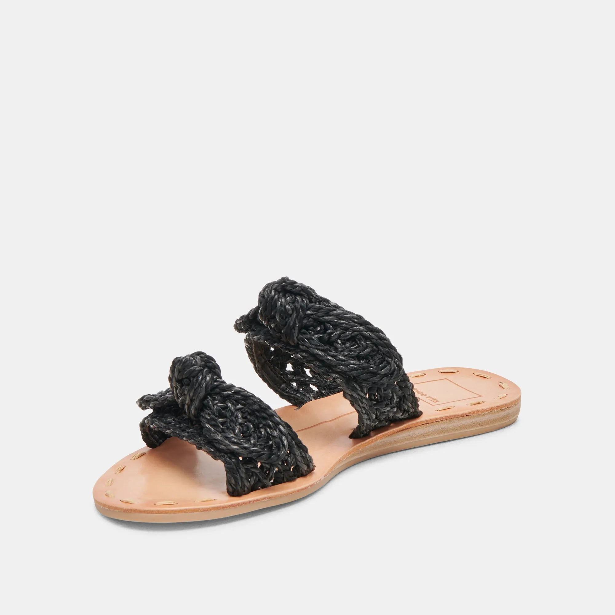 DINAH WEITE SANDALEN ONYX RAFFIA