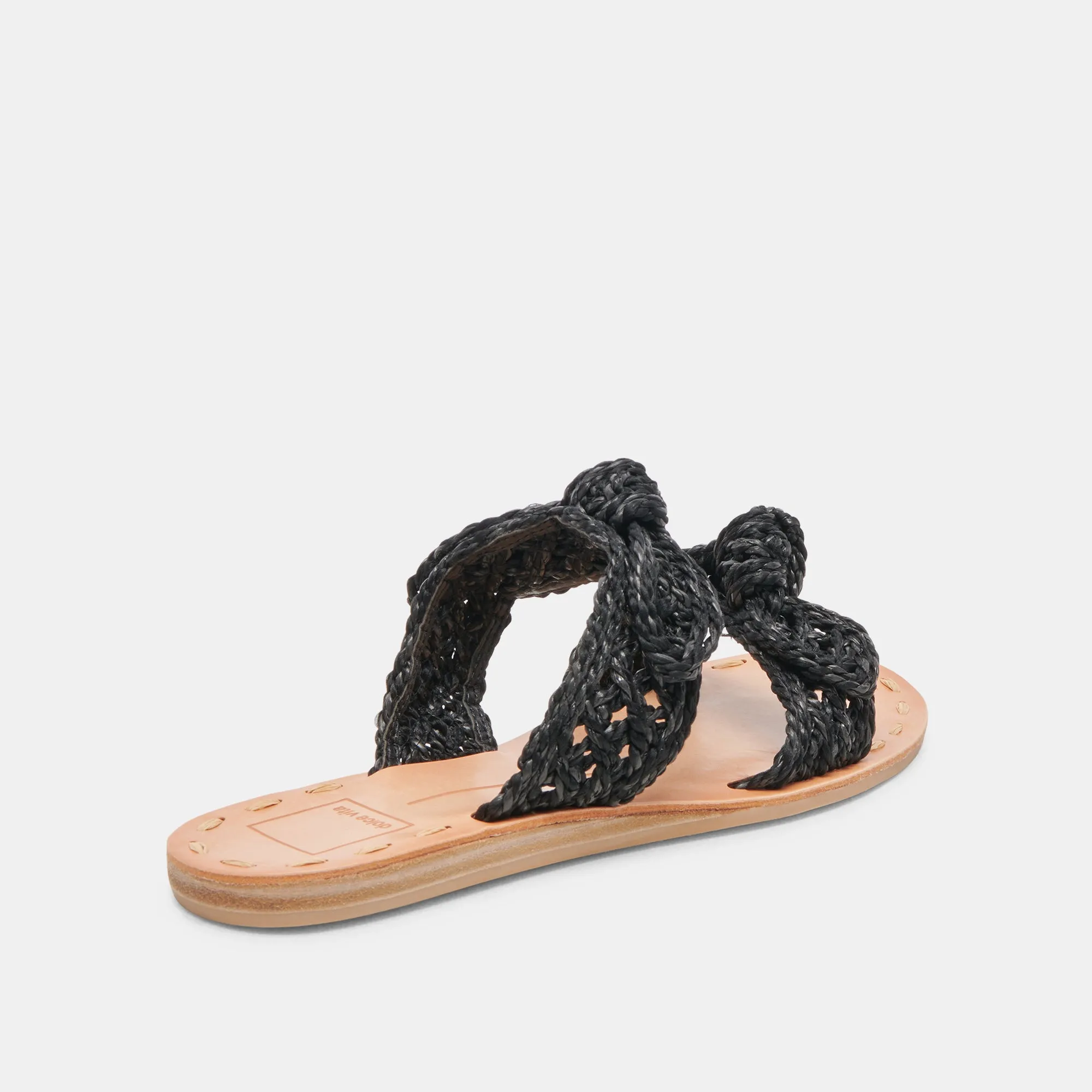 DINAH WEITE SANDALEN ONYX RAFFIA