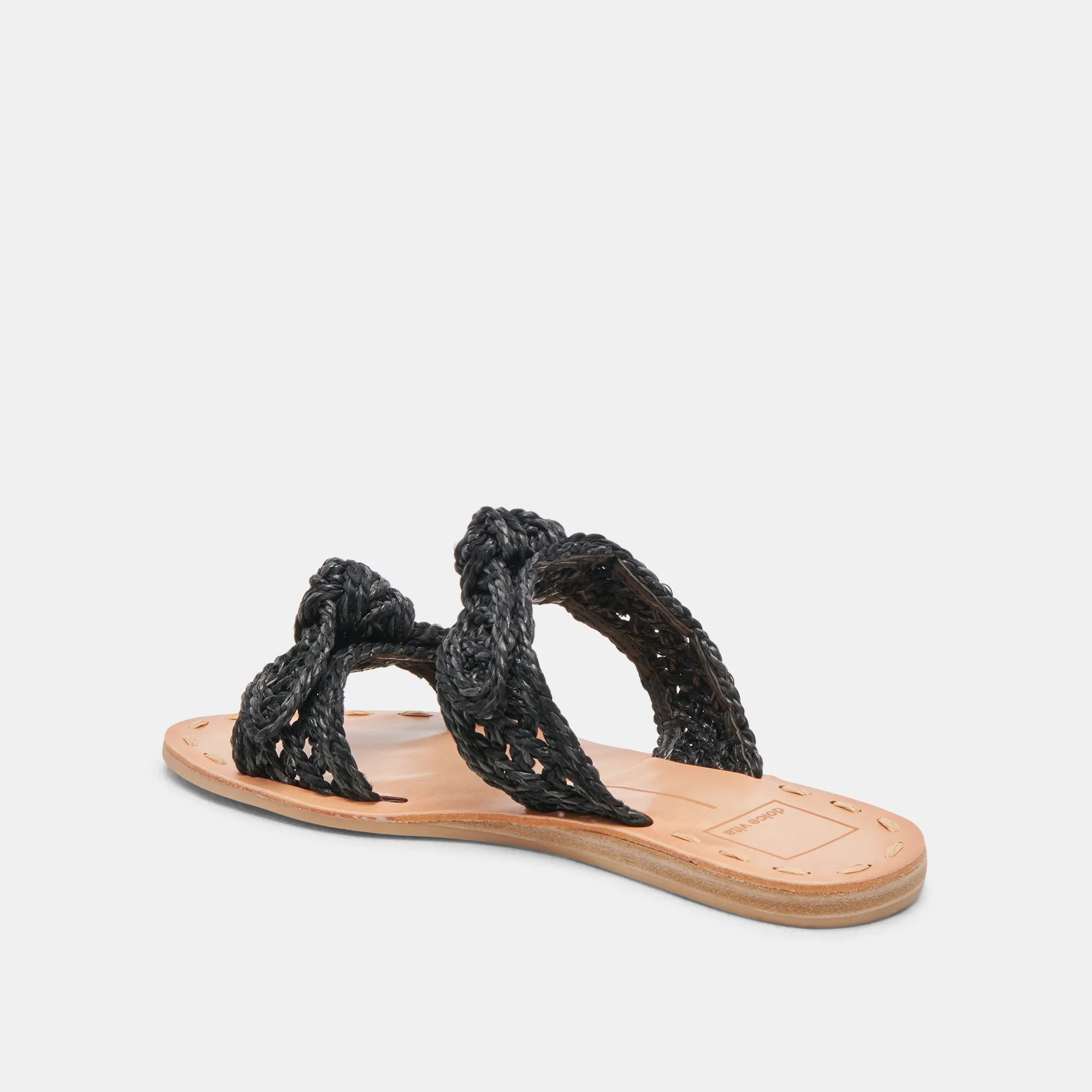 DINAH WEITE SANDALEN ONYX RAFFIA