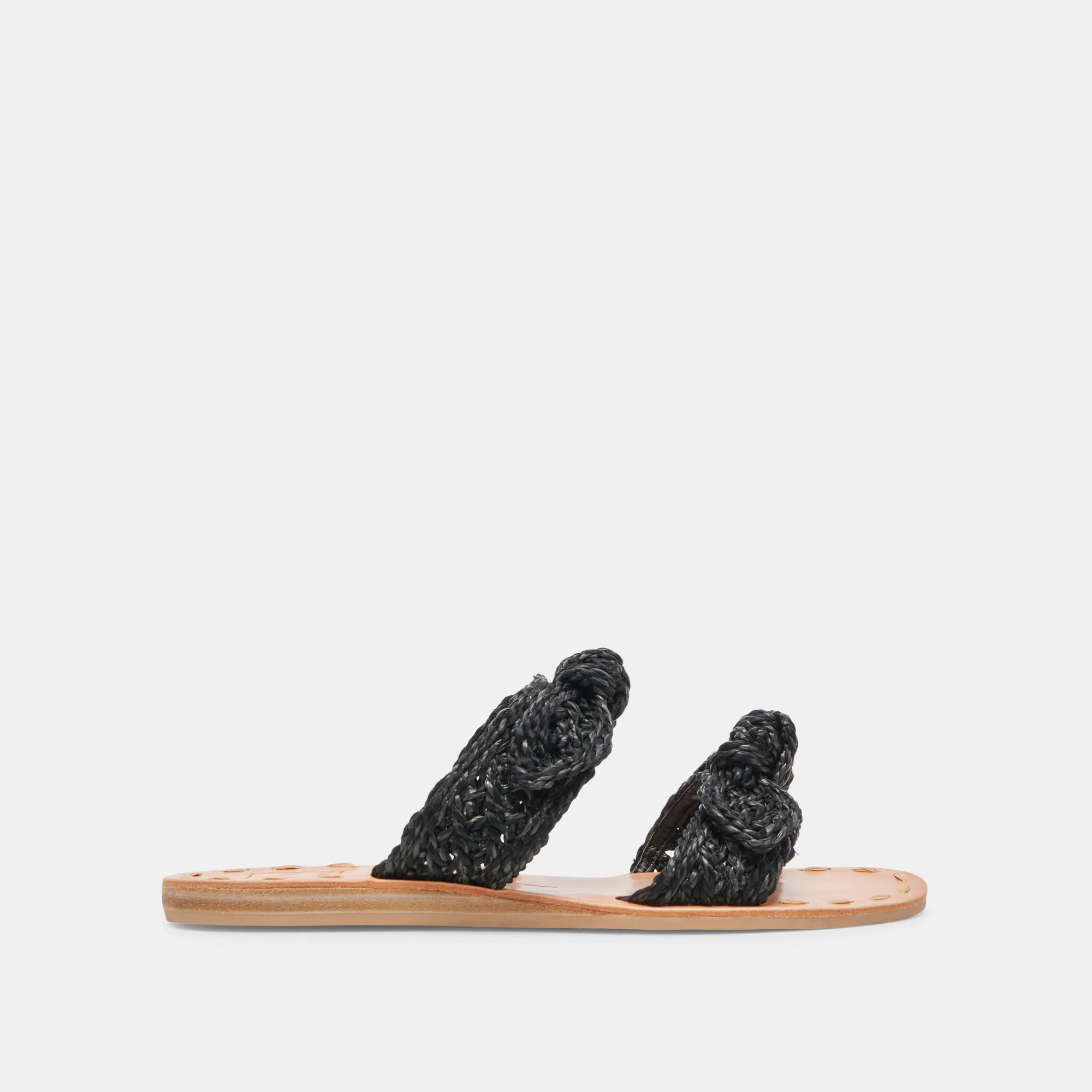 DINAH WEITE SANDALEN ONYX RAFFIA