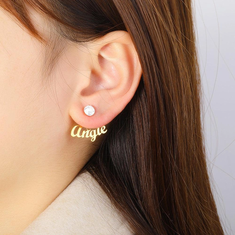 DIY Custom Name Earrings Can Be Customized In English 