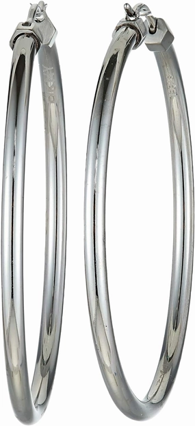 DKNY Ladies Silver Hoop Earrings 