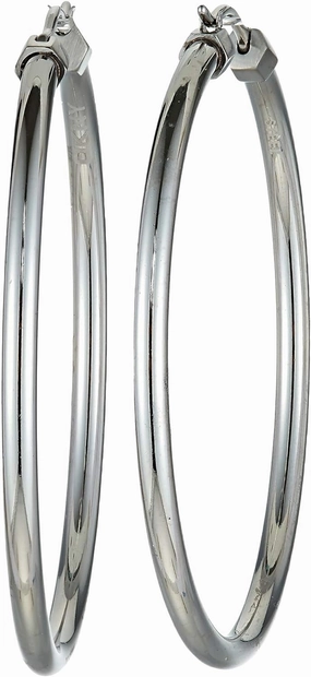 DKNY Ladies Silver Hoop Earrings 