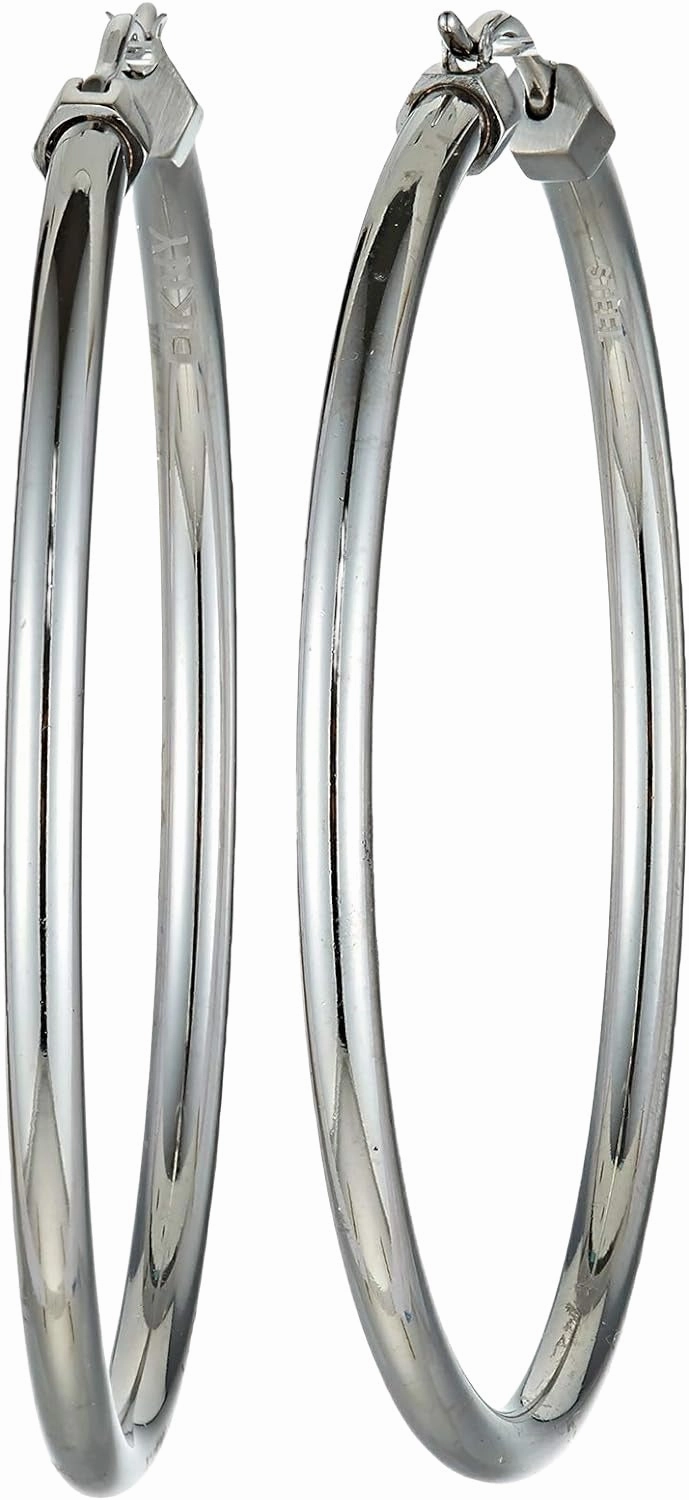 DKNY Ladies Silver Hoop Earrings fashion-jewelry  