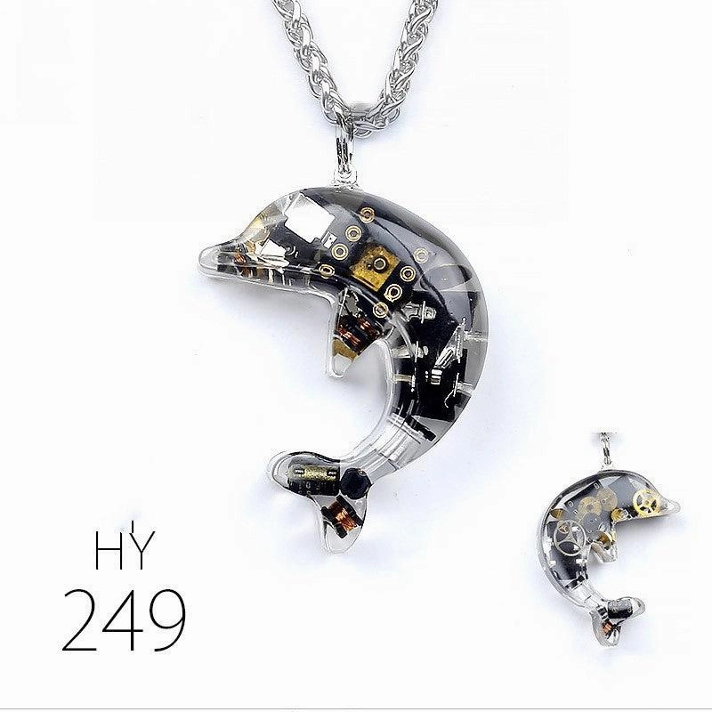Dolphin Steampunk Electronic Pendant Necklace