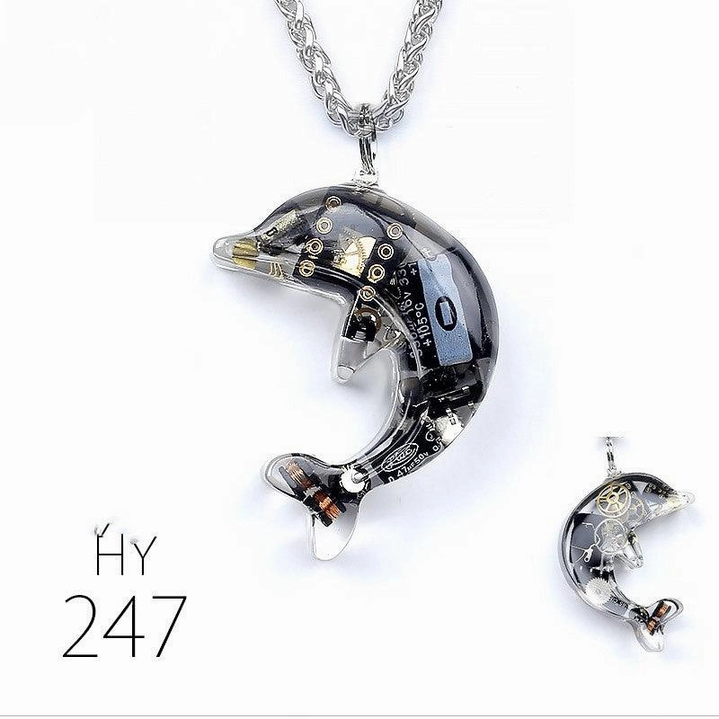Dolphin Steampunk Electronic Pendant Necklace 