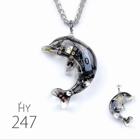 Dolphin Steampunk Electronic Pendant Necklace 