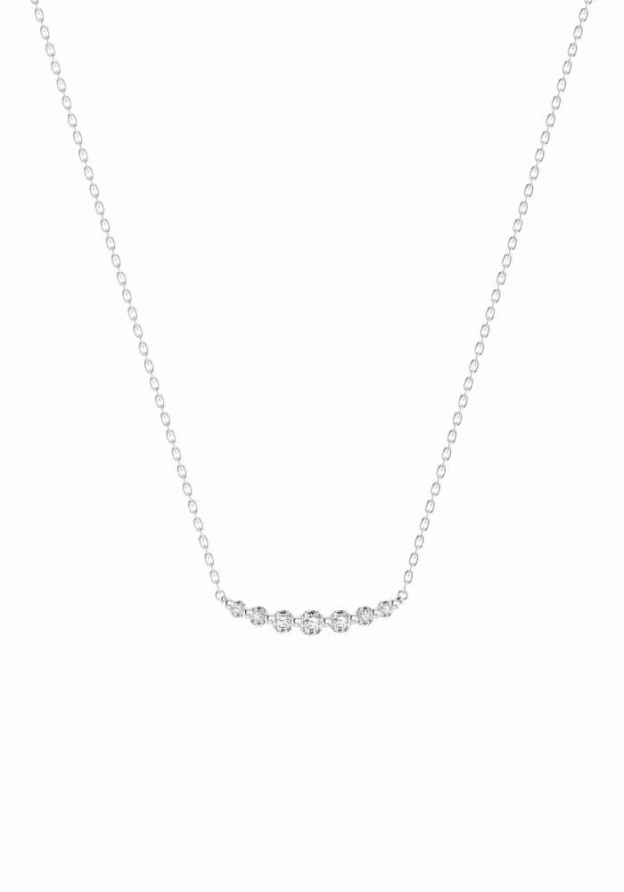 Double Degrade 18K Whitegold Necklace w. Lab-Grown Diamonds