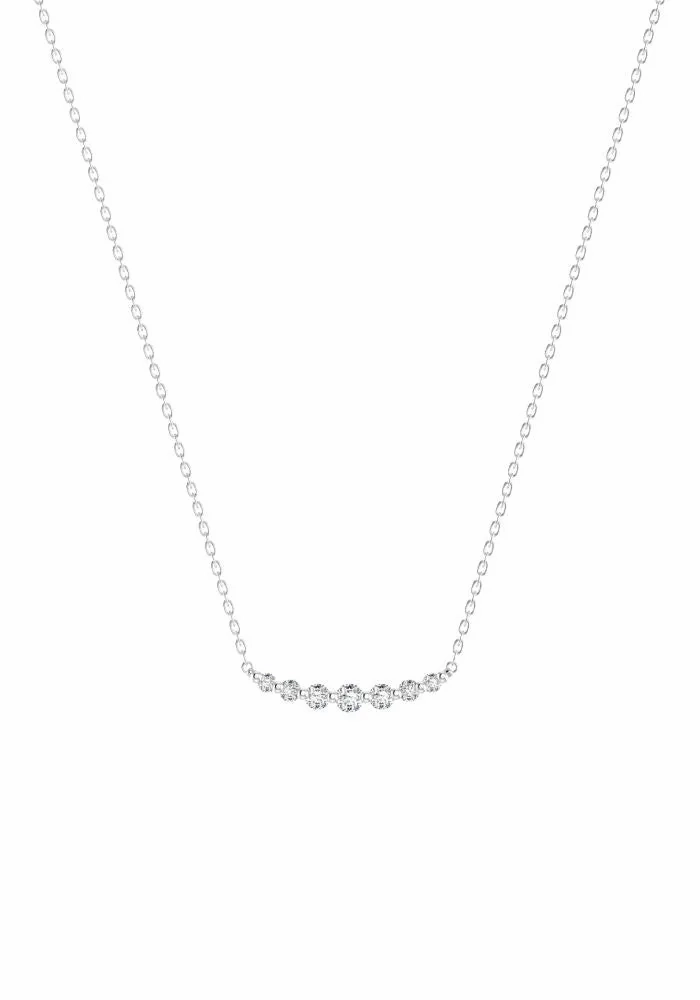 Double Degrade 18K Whitegold Necklace w. Lab-Grown Diamonds