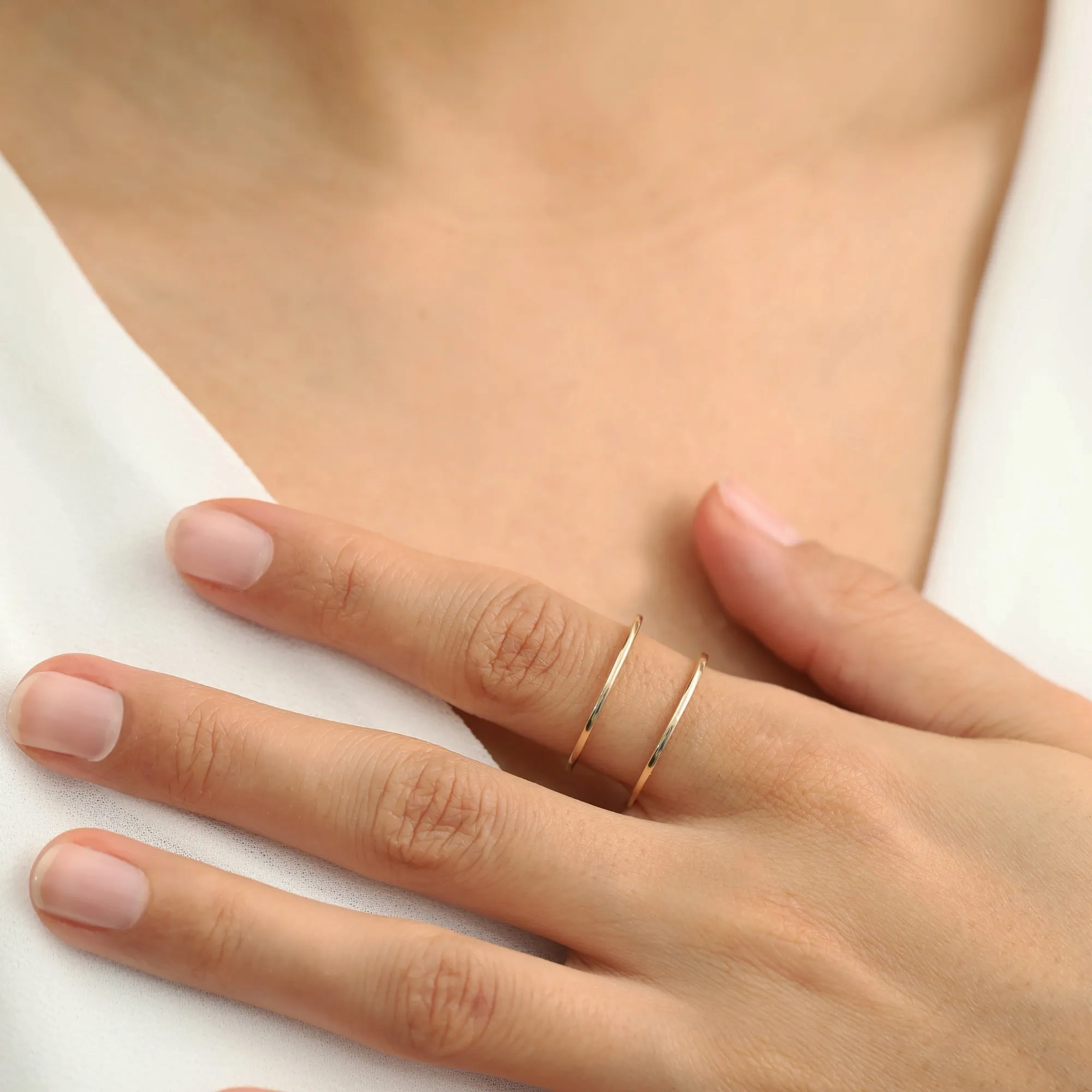 Double Line Solid Gold Ring, Makenna