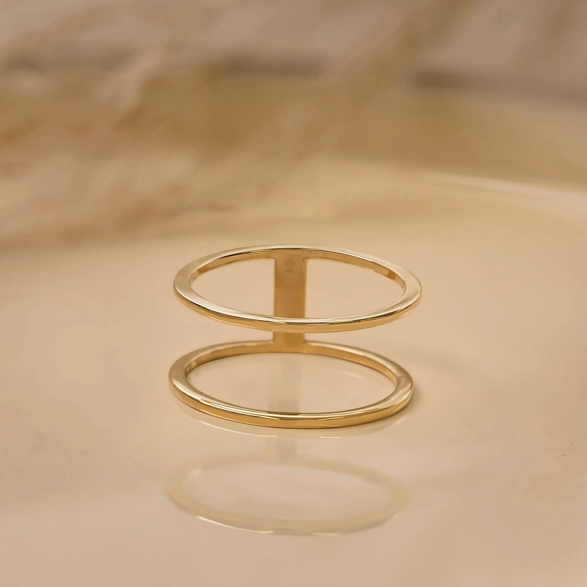 Double Line Solid Gold Ring, Makenna