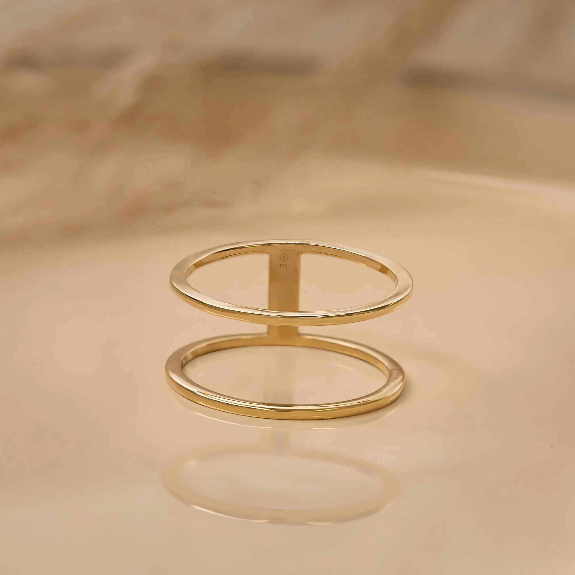 Double Line Solid Gold Ring, Makenna
