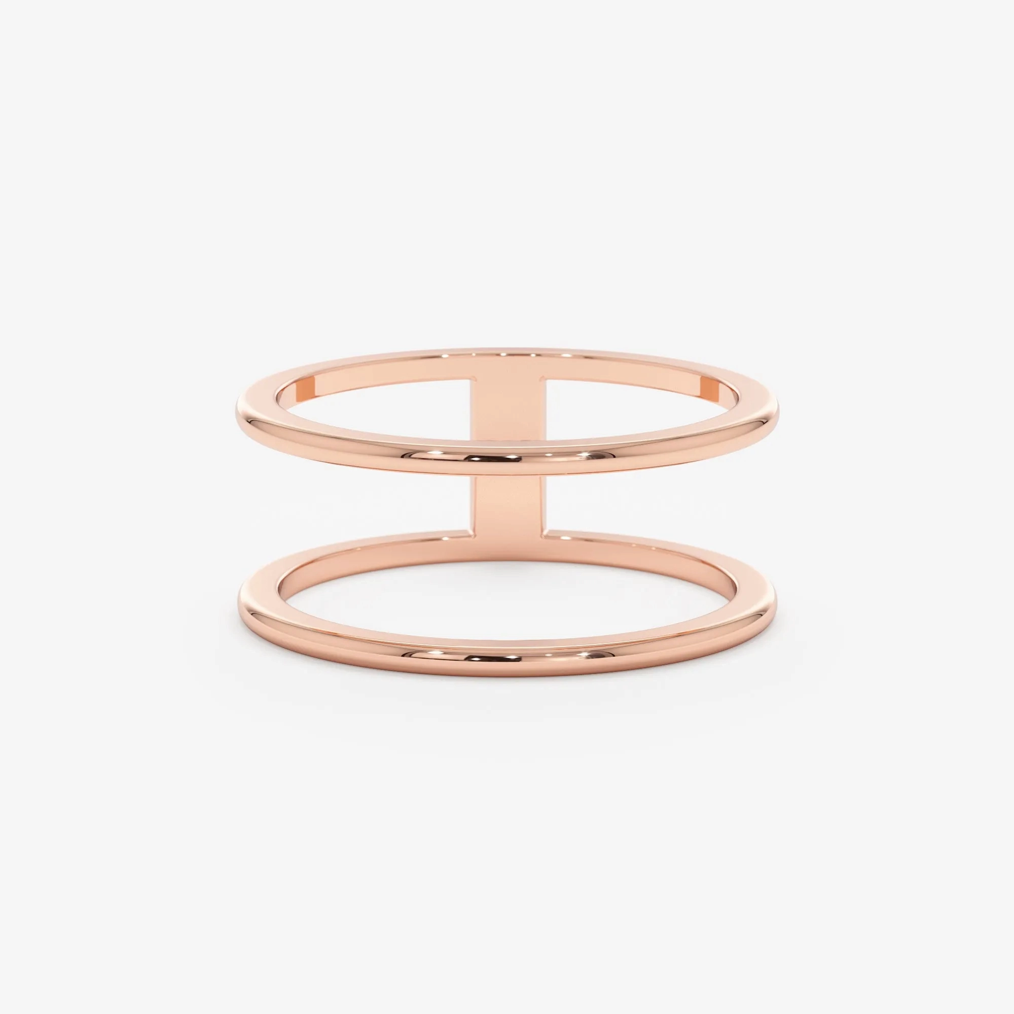 Double Line Solid Gold Ring, Makenna