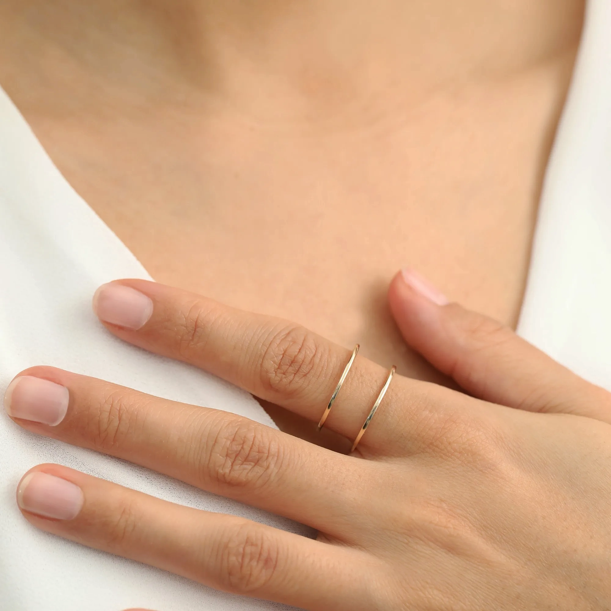 Double Line Solid Gold Ring, Makenna