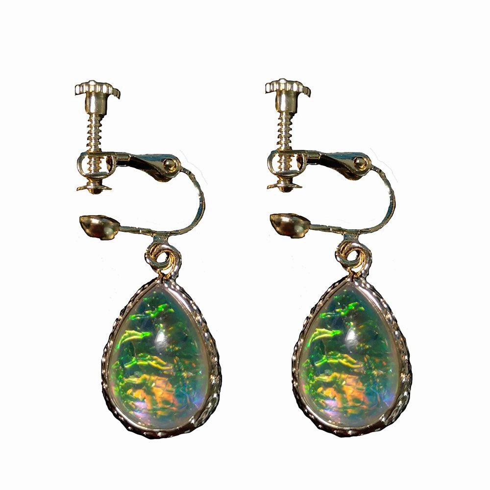 Earrings Without Ear Holes, Spiral Ears With Water Drop Earrings
