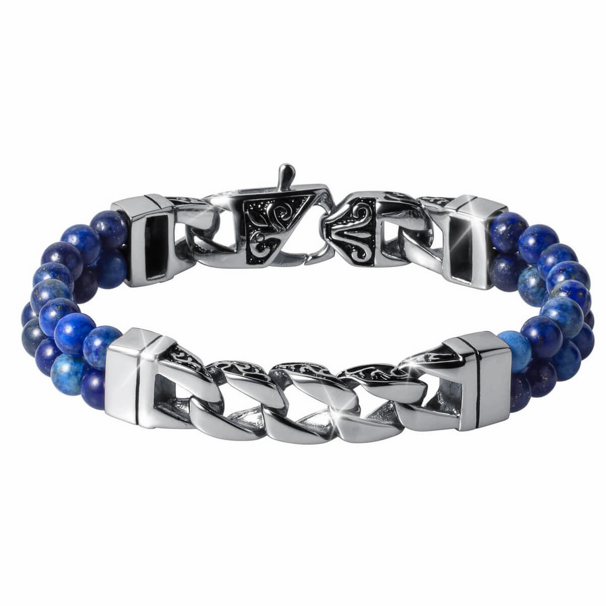 Eclipse Lapis Steel Men's Bracelet 