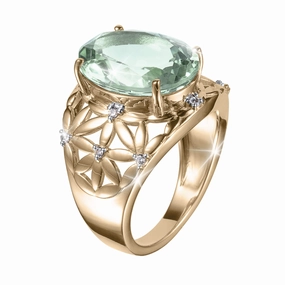 Eden Green Amethyst Ring hand-chain-bracelet  