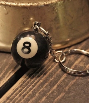 Eight Ball Keychain texture-rose-gold  
