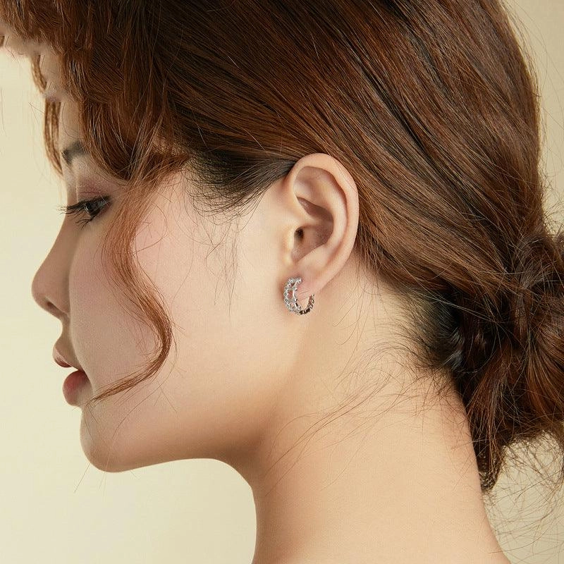 Electroplated Simple Double Layer Earrings 