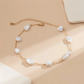 Elegant Pearl Clavicle Chain Necklace 