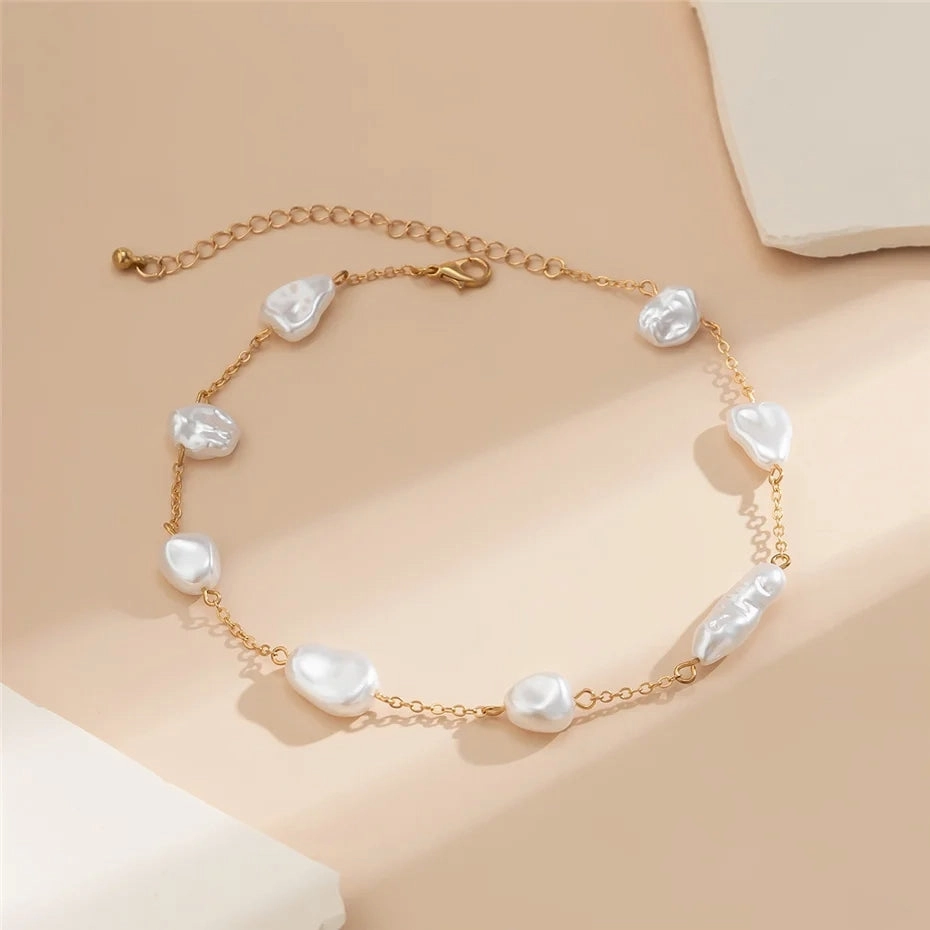 Elegant Pearl Clavicle Chain Necklace 
