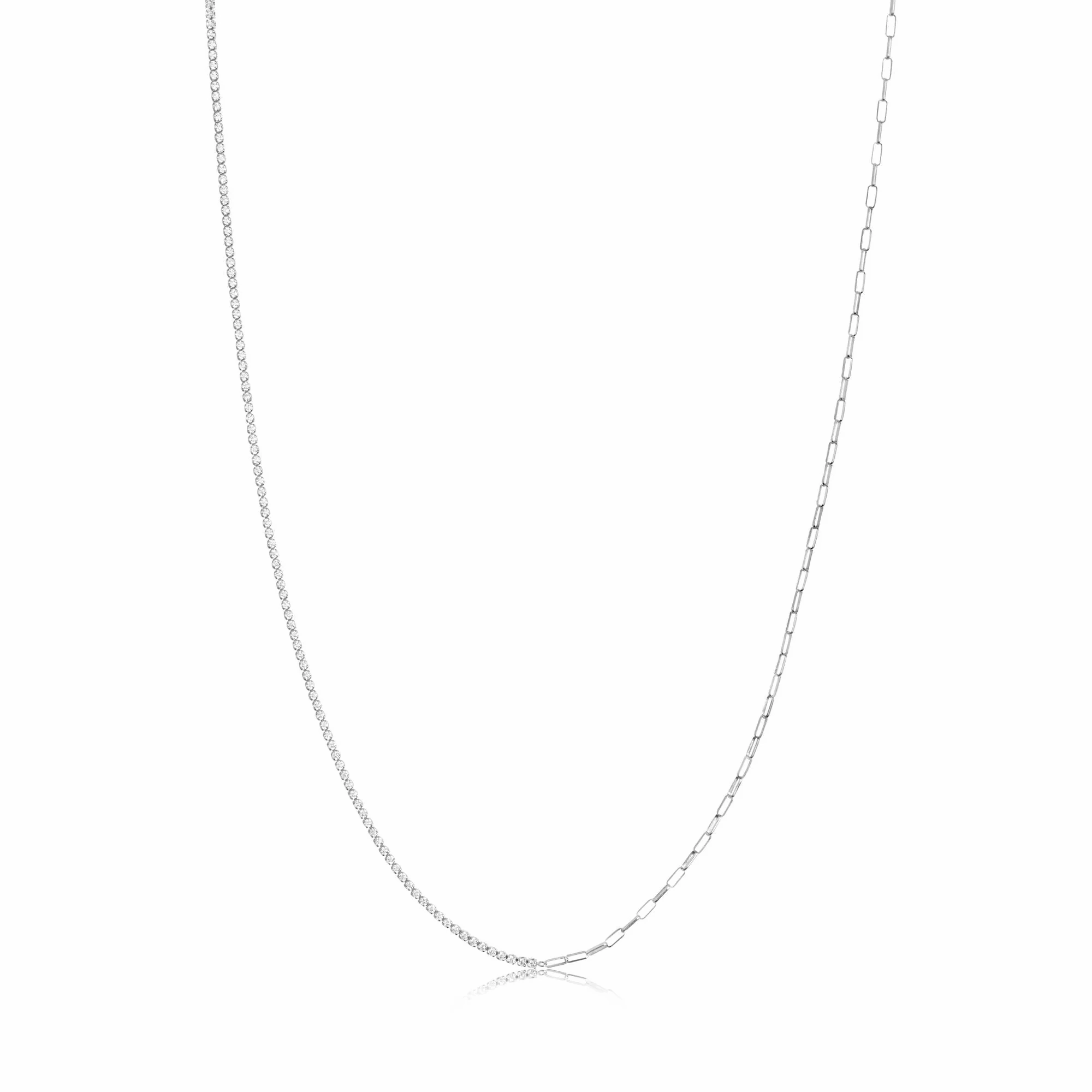 Ellera Silver Necklace w. White Zirconias