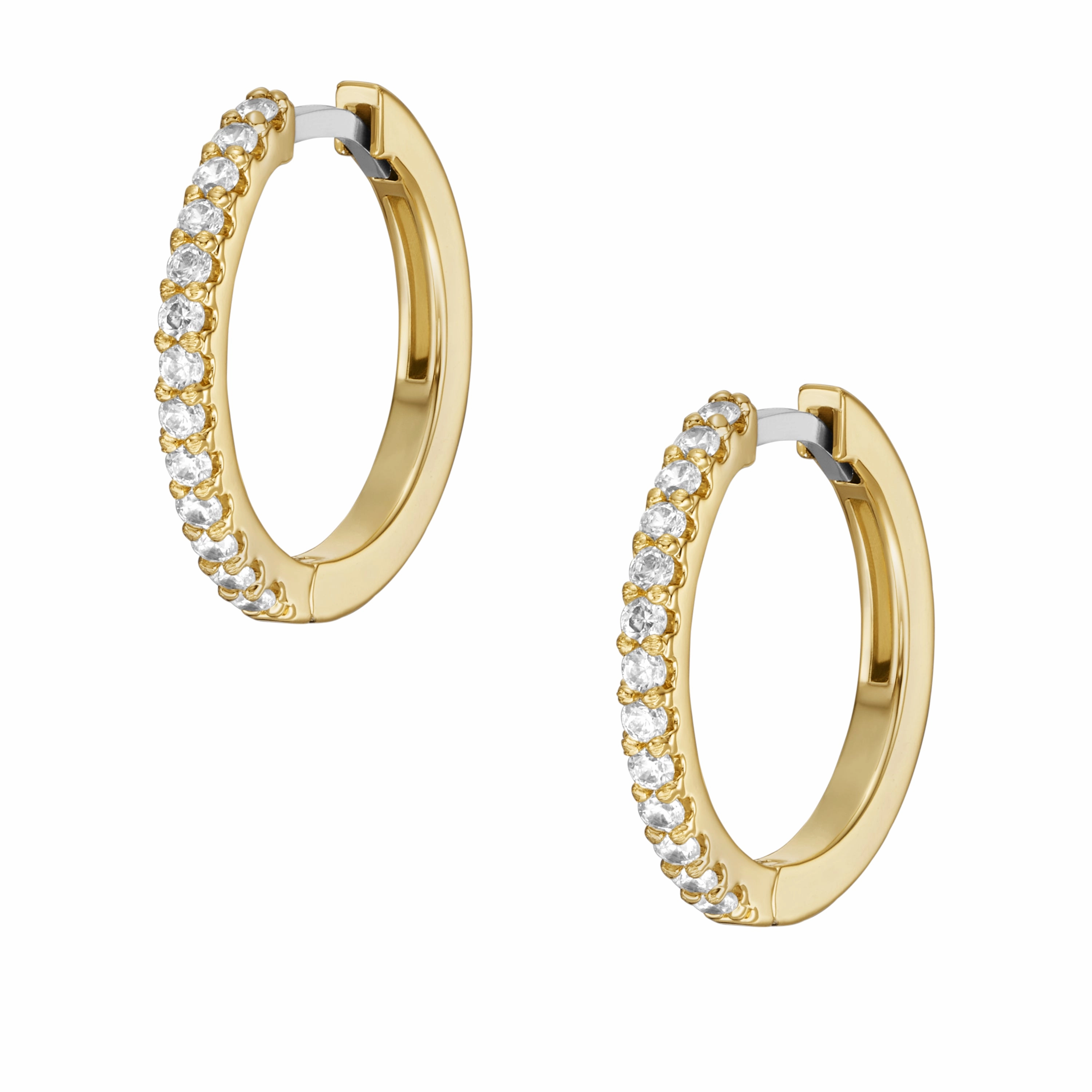 Ellis All Stacked Up Gold-Tone Brass Glitz Hoop Earrings