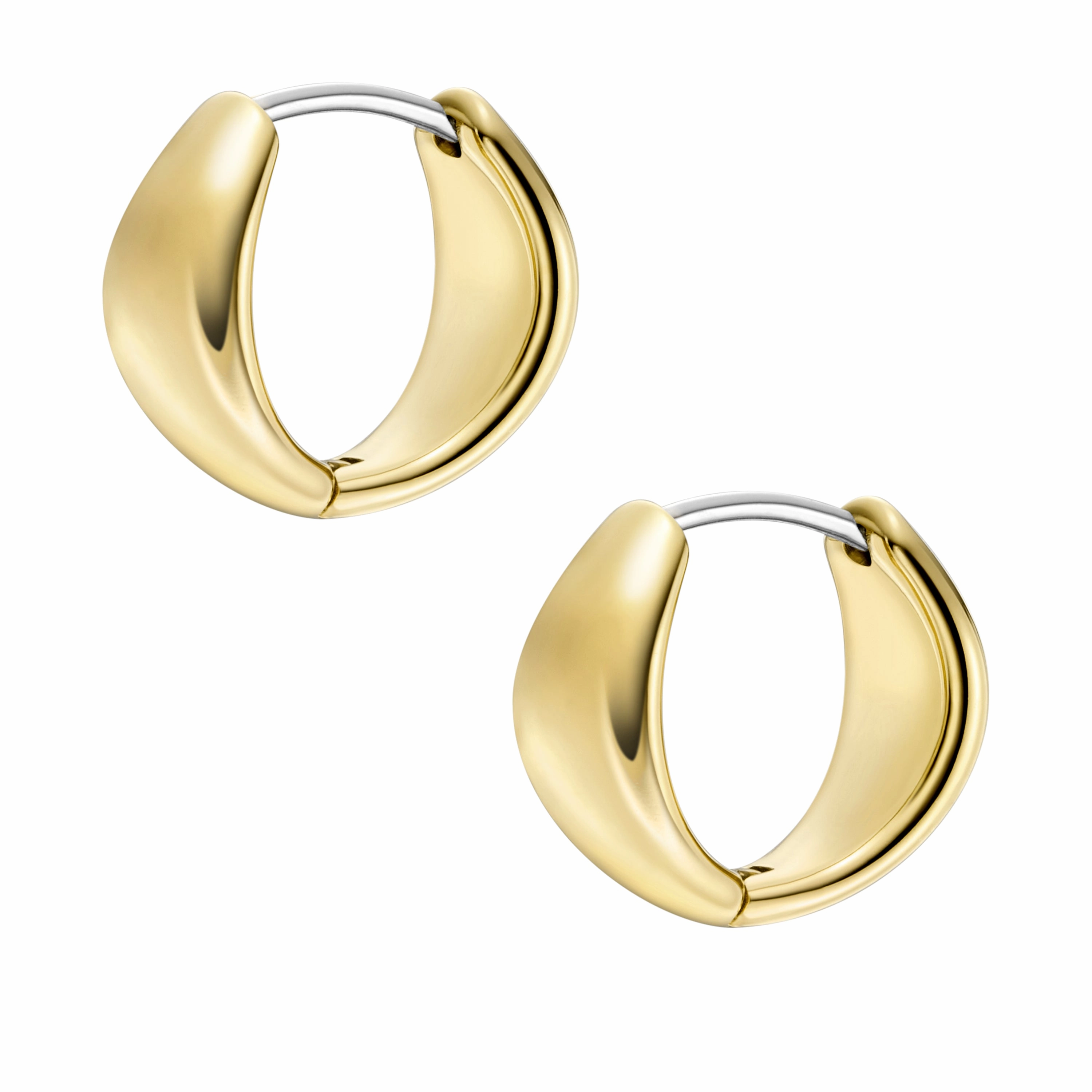 Ellis All Stacked Up Gold-Tone Stainless Steel Hoop Earrings
