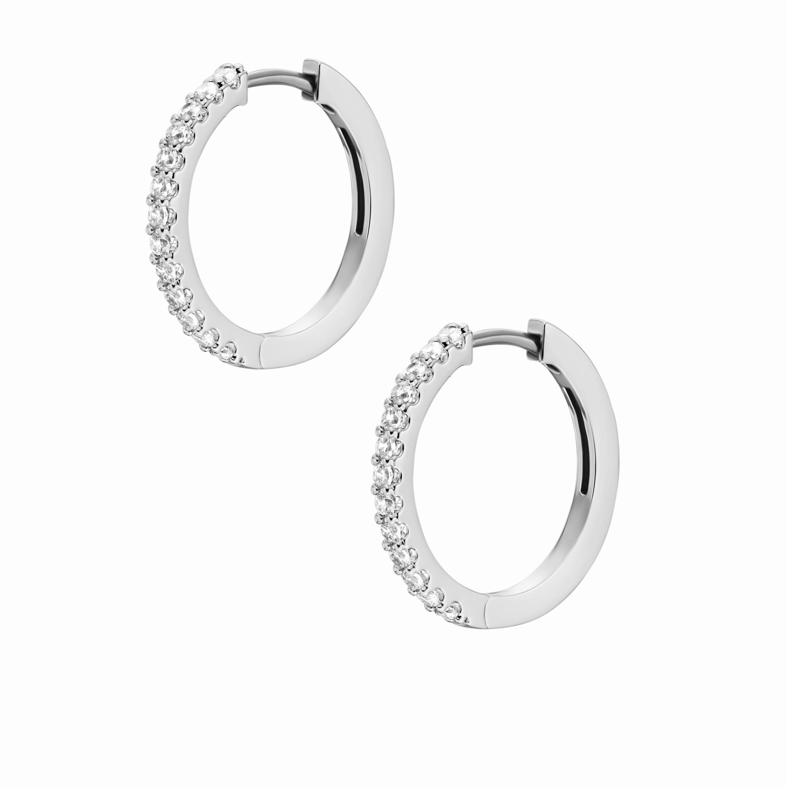 Ellis All Stacked Up Silver-Tone Brass Hoop Earrings