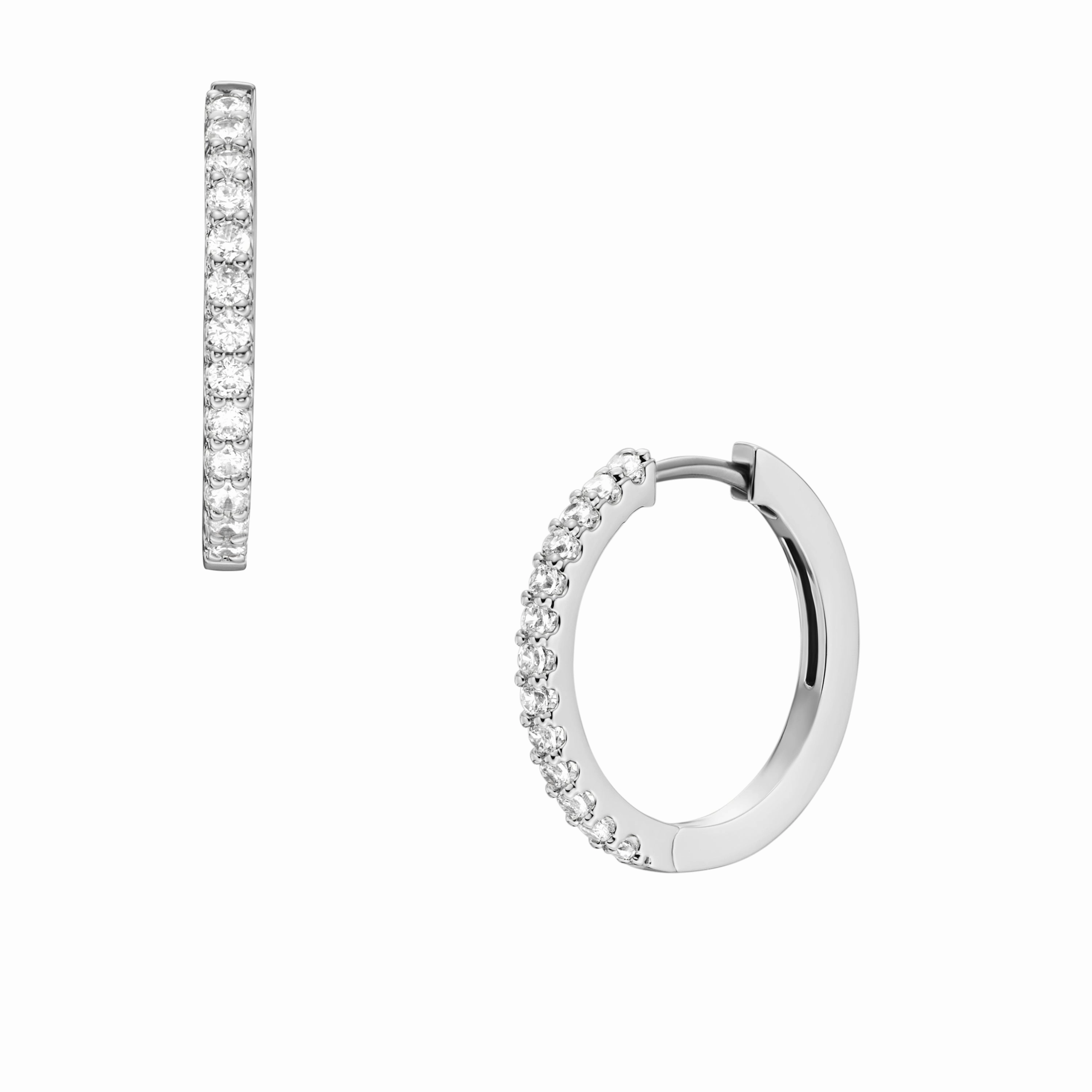 Ellis All Stacked Up Silver-Tone Brass Hoop Earrings
