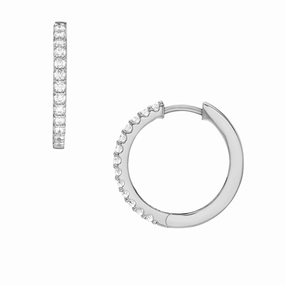 Ellis All Stacked Up Silver-Tone Brass Hoop Earrings fashion-jewelry  