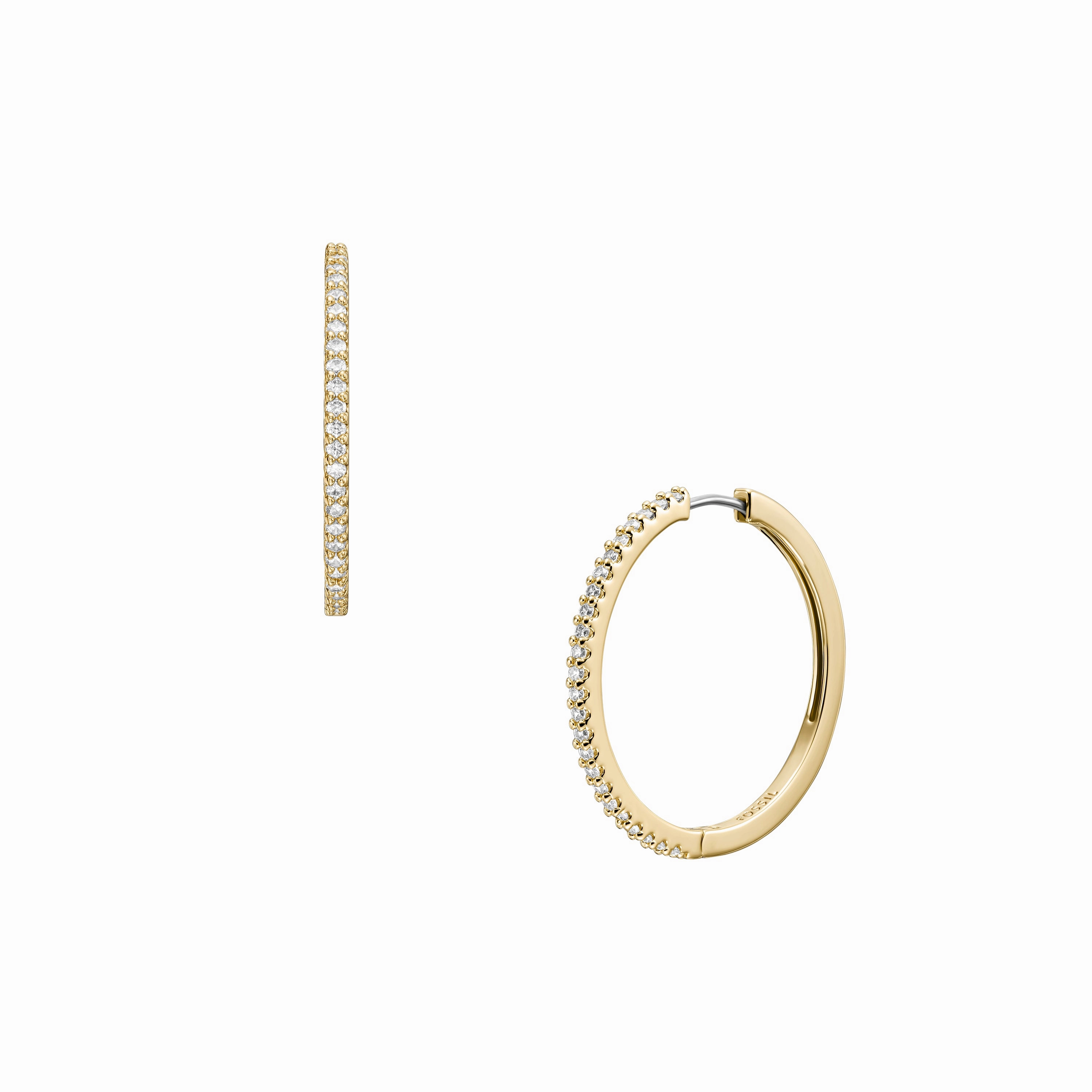 Ellis Pav Glitz Gold-Tone Brass Hoop Earrings
