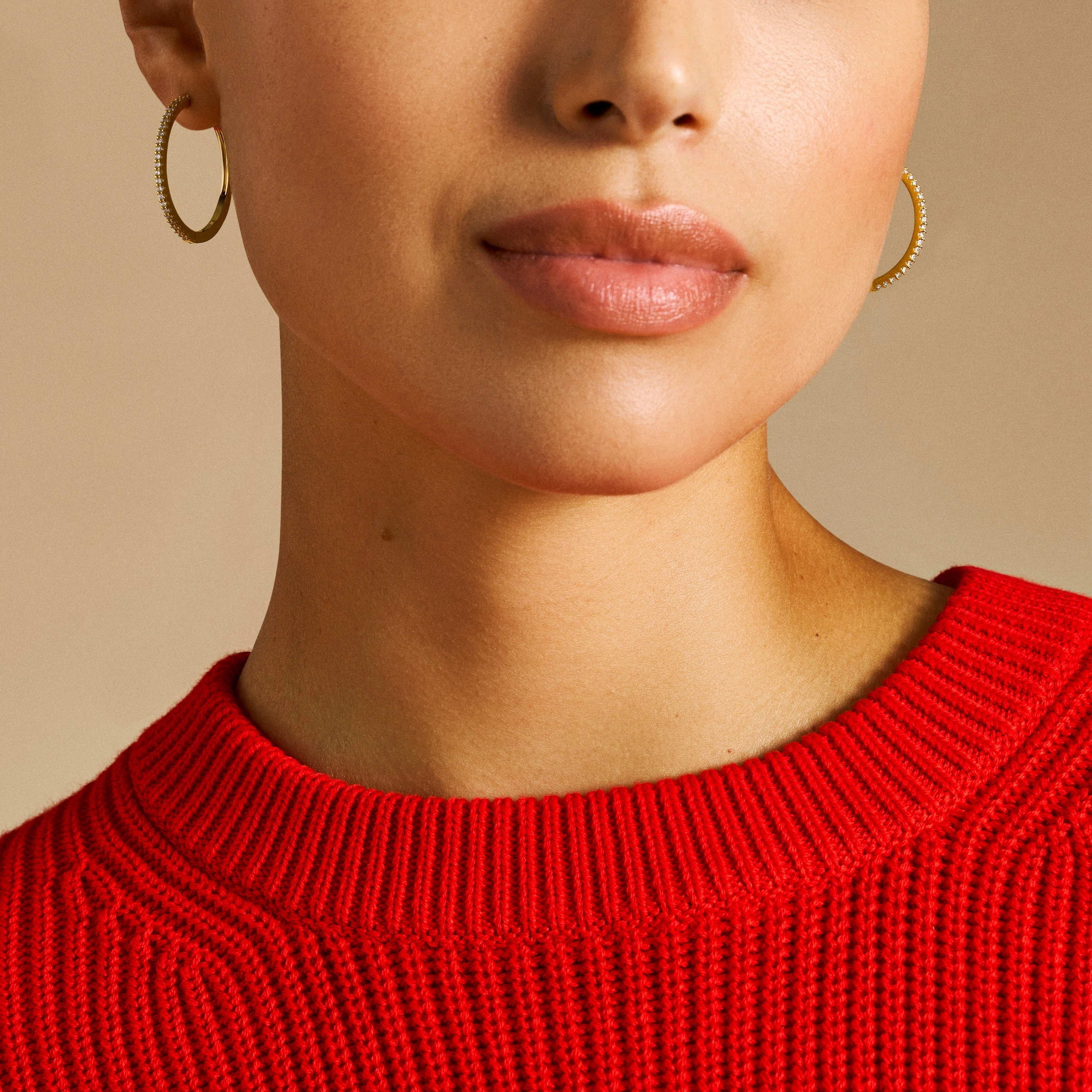 Ellis Pav Glitz Gold-Tone Brass Hoop Earrings