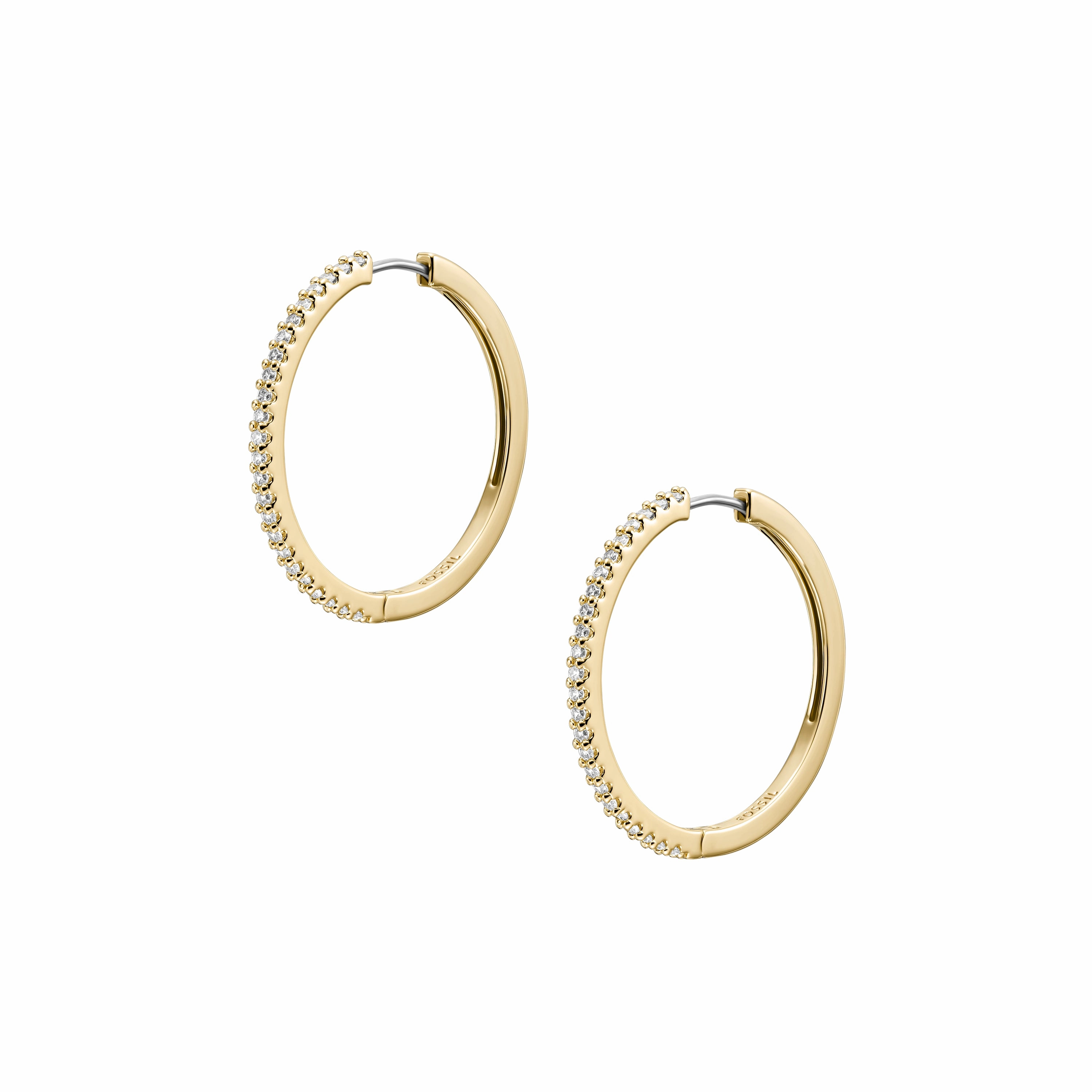 Ellis Pav Glitz Gold-Tone Brass Hoop Earrings